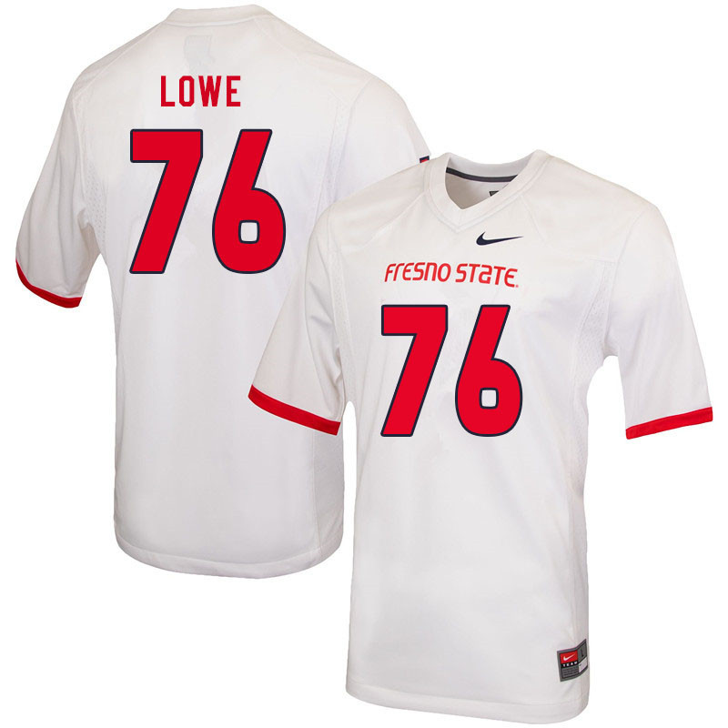 Men #76 Matt Lowe Fresno State Bulldogs College Football Jerseys Sale-White